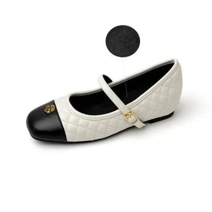 Spring and Autumn temperament commuting shallow mouth single shoe square toe Mary Zhen single shoe women