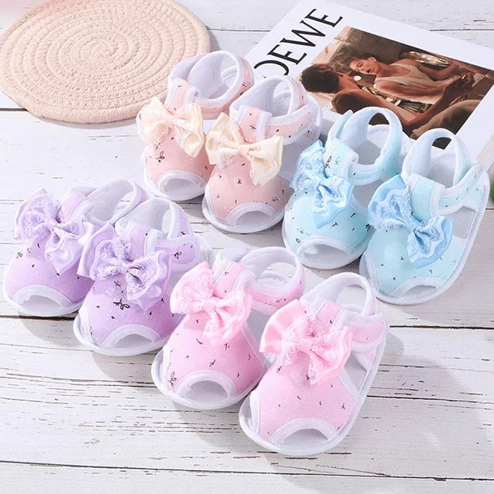 Newborn Infant Baby Girl Princess Bowknot Sandal Sneakers Toddler Soft Crib Walkers Casual Shoes