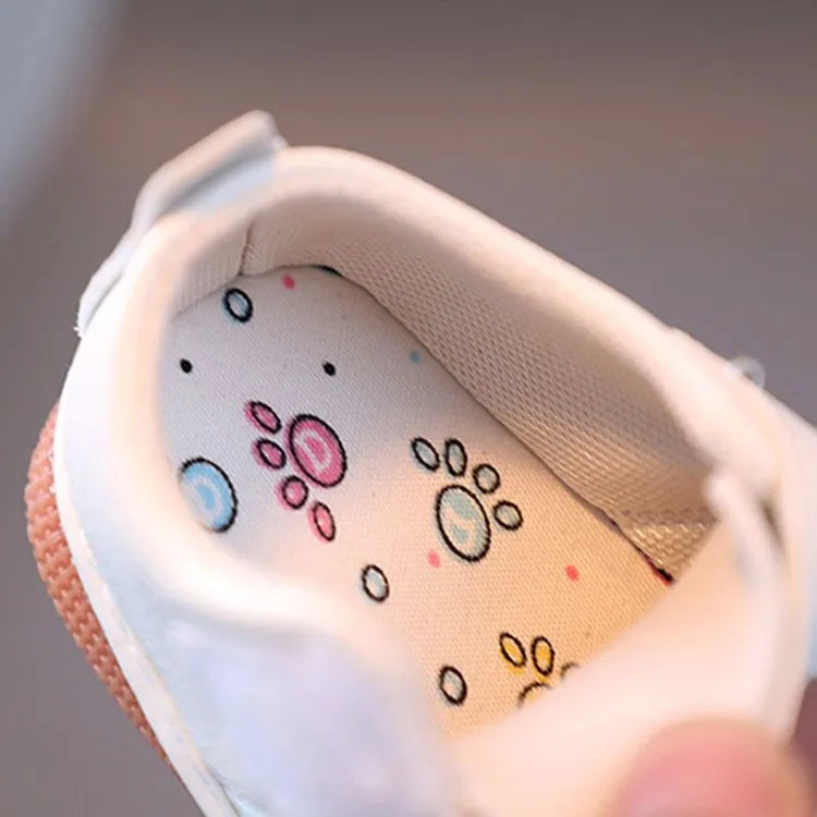 Baby Shoes for Girls 0-2 Years Soft Sole First Walker Sneakers with Anti Slip Secure Strap Design Squeaky Fun