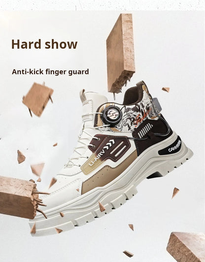 Men's Casual Outdoor Boots Fall Breathable Trendy Versatile Leisure Knob Board Shoes Anti-slip Riding Fashion Sneakers