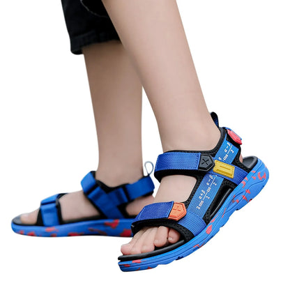Boys Beach Shoes Open Toe Summer Shoes With Straps Sports Sandals Soft Non-Slip Slide Shoes Sports Flat Shoes For Outdoor