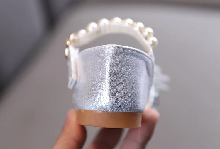 Girls Sandals Princess Single Shoes Rhinestone Butterfly Dance Kids Shoes Glitter Leather Party Dress Wedding Shoes E615