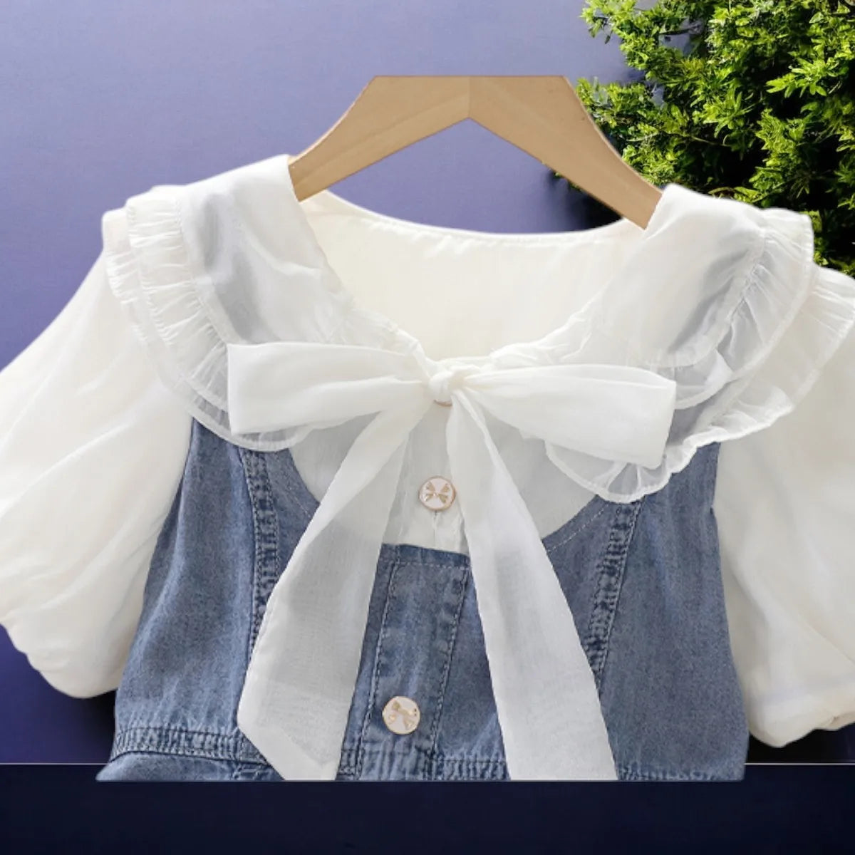 Teenagers Kids School Denim Dresses for Girls Outfits Cotton Dress Short Sleeve Summer Baby Children Costumes 5 7 9 11 13 Years