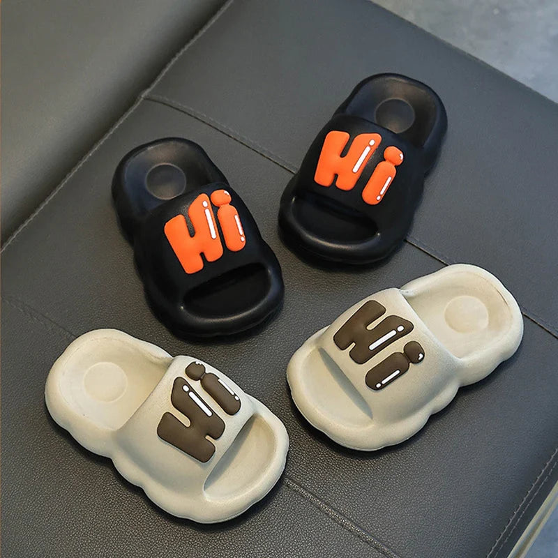 Boy HI Bathroom Slippers Girls Indoor Anti Slip Soft Bottom Home Slippers Parent Child Slippers