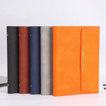 A5 Binder Refillable Planner Faux Leather Notebook Journal with Card Pen Holder Outdoor Journal Planner Agenda DIY Birthday Gift