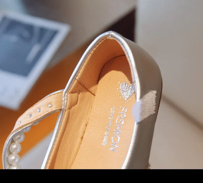 Children's Leather Shoes Bling Sequins Bowknot Princess Shoes for Girls Sweet Chic Kids Causal Wedding Shoes Shallow Versatile