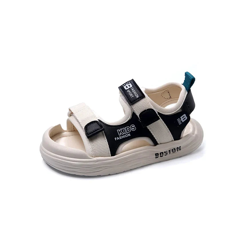 New Hot Sales Black Beige Soft Boys Girls Beach Shoes Casual Non-slip Kids Baby Sports Sandals