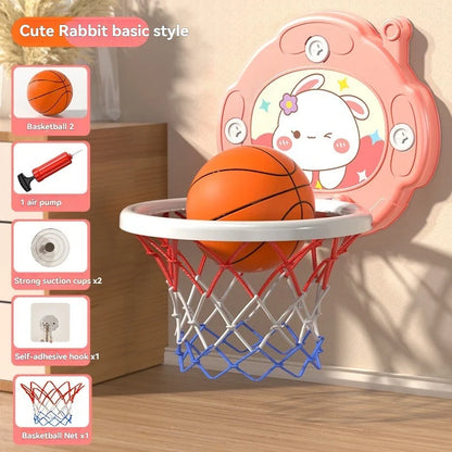 New Children's Basketball Frame Indoor Shooting Hanging Baby Basketball Stand 1-5 Year Old Baby Home Ball Toy No Punching