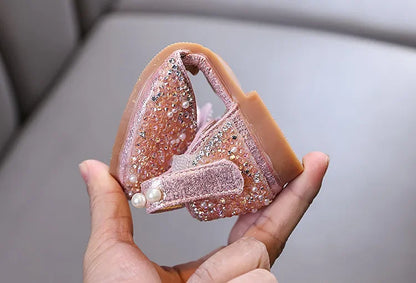 Kids Sandals for Girls Rhinestone Butterfly Elegant Versatile Children's Summer Sandals Soft Bottom Princess Fashion Flat Shoes