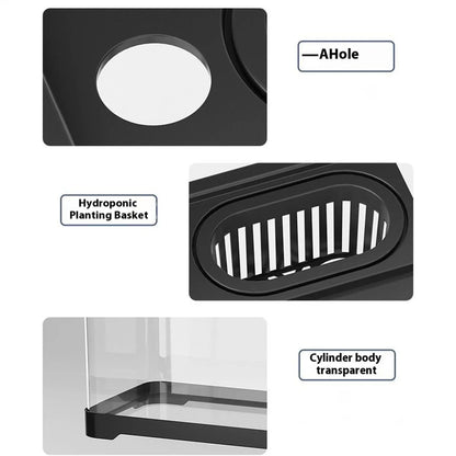 Small Aquarium Kit LED Fish Tank Kit With Decoration Accessories Dust-proof Underwater Landscape Decoration for Desktop Living