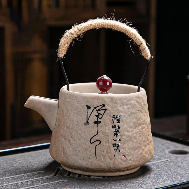 400ml Retro Japanese Kungfu Teapot Ceramic Tea Set Yixing Teapot Clay Puer Tea Pot and Cup Set Teeware Teware Water Kettle Pots