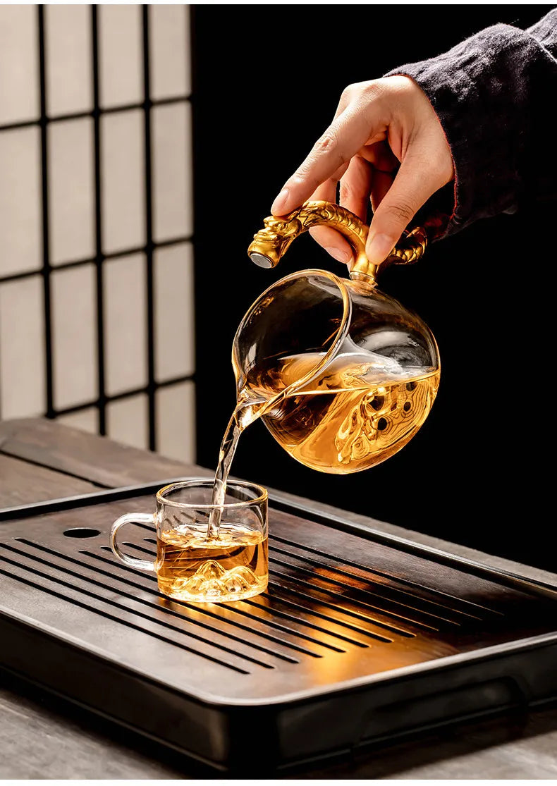 Lazy Glass Automatic Tea Set Business Gift High Borosilicate Dragon Kung Fu Teaware Sets