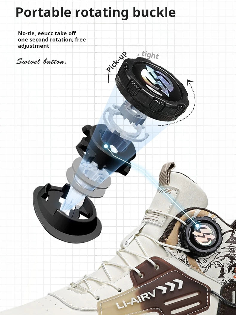 Men's Casual Outdoor Boots Fall Breathable Trendy Versatile Leisure Knob Board Shoes Anti-slip Riding Fashion Sneakers