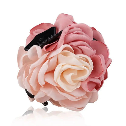 Fashion For Women Hair Accessories Korean Style Headwear Chiffon Jaw Clip Flower Hair Barrette Flower Hair Claw Rose Crab Clip