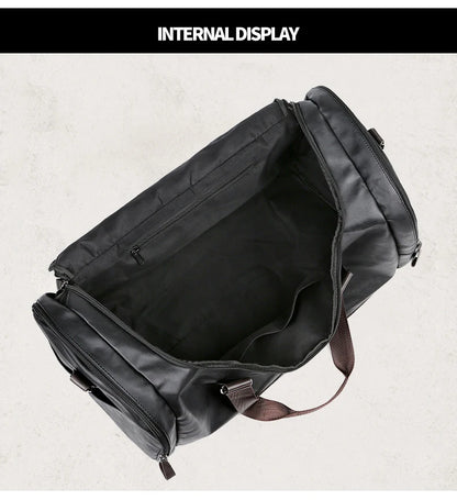 PU Leather Travel Duffel Bag Luggage Weekender Overnight Tote for Men Women Gym Sports Crossbody Carry on Waterproof  Handbags