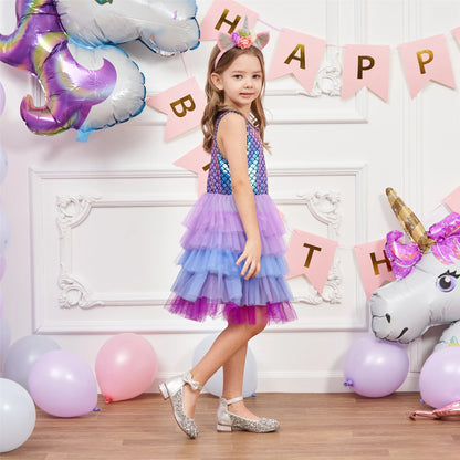 Girls' Fashion Dress Spring/Summer New Line Girls' Princess Party Lace Cake Dress SH1688