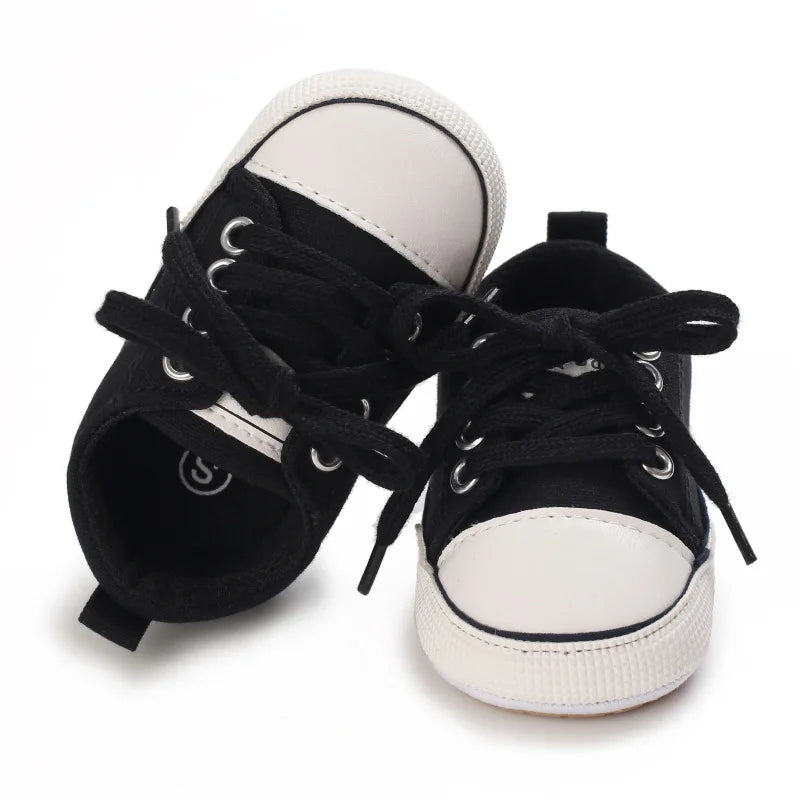 Baby Boys Girls Canvas Shoes Non-slip Rubber Sole Comfortable Soft Unisex Baby Basketball Shoes 0-18M