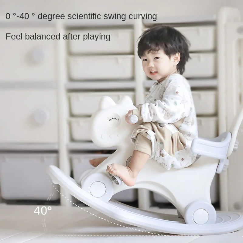 LazyChild Three-in-one Rocking Horse Baby Trojan Horse Toy Children's Rocking Horse Baby Household Multi-function Rocking Horse