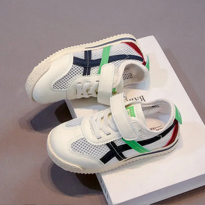 Children's Mesh Shoes Summer Autumn  New Breathable Mesh Boys Forrest Gump Shoes Casual Sports Girls' Board Shoes Green Brow