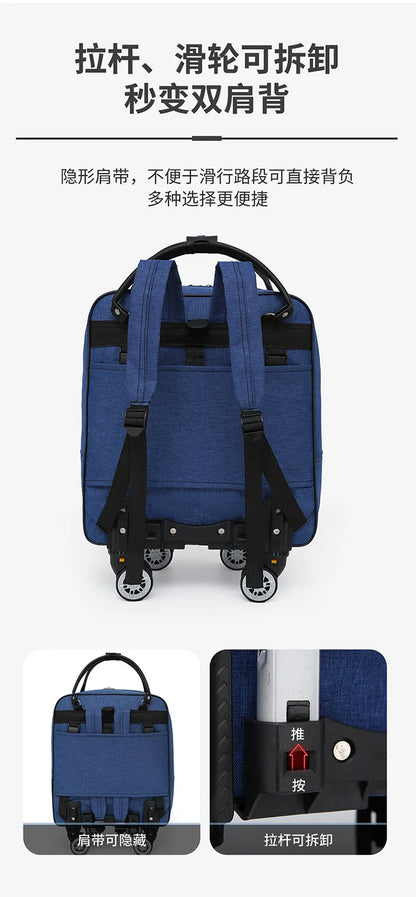 Portable Travel Luggage Bags 4 Wheels Big Capacity Unisex Trolly Travel Duffels Men New Rolling Suitcase Women Wheel Travel Bags