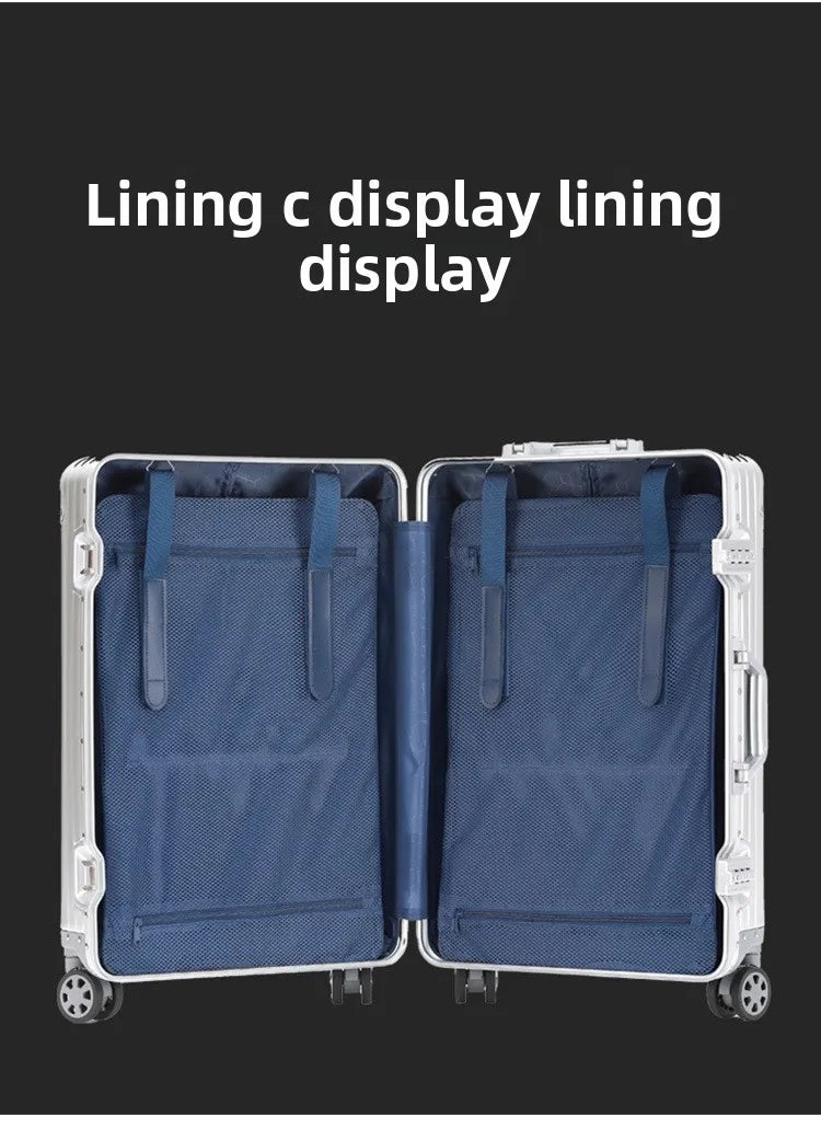 Magnesium Aluminum Alloy Luggage Set, 20" Carry-On & 28" Travel Suitcase with TSA Lock, Lightweight Durable