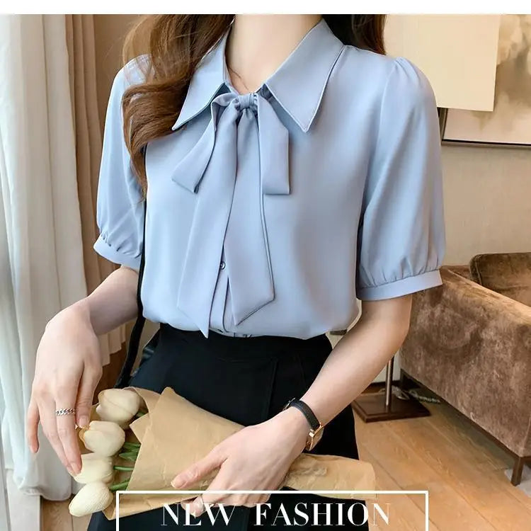 Short Sleeve Shirts Womens Mesh Pleated Pintucked Loose Tunic Casual Club Fairycore Trendy Urban Student Artistic Youthful