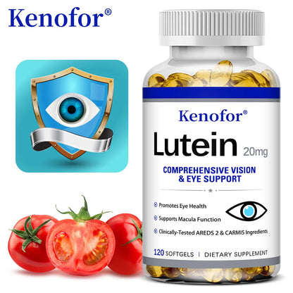 Lutein Capsules - with Zeaxanthin and Vitamin E - Powerful Antioxidant, Eye Health, Improve Vision Health - 120 Capsules