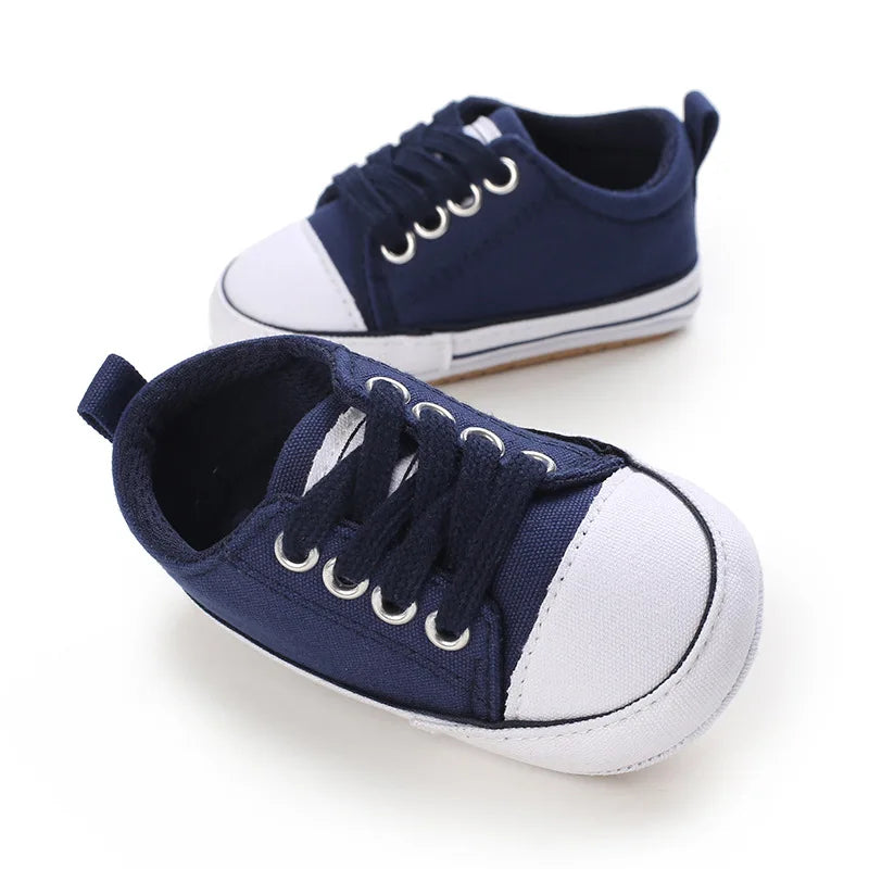 Baby Boys Girls Canvas Shoes Non-slip Rubber Sole Comfortable Soft Unisex Baby Basketball Shoes 0-18M (Available)