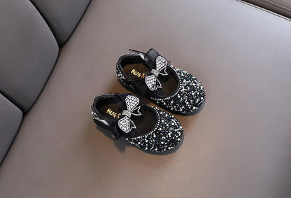 Rhinestone Sequins Girls Princess Shoes Children Party Dance Shoes Student Spring Autumn New Flats Kids Performance Shoes