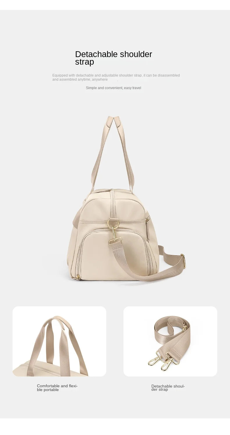 GOLF Travel Bag Hand Luggage Women Duffle Bag with Shoe Compartment Foldable Nylon Travel Handbag Lightweight Dry Wet Separation