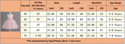 Baby Girl Lace Dresses Sparkling Weddings Pink Dress Elegant Princess Party Tutu Toddler Kids Birthday Baptism Formal Ball Gowns