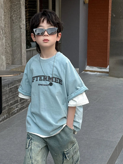 Spring Summer New Children's  Short Sleeve T-shirt