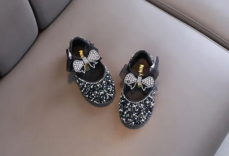 Rhinestone Sequins Girls Princess Shoes Children Party Dance Shoes Student Spring Autumn New Flats Kids Performance Shoes