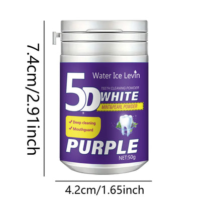Simple Purple Brightening Powder - Conceals Stains, Non-Allergenic - Enamel-Safe Toothpaste Whitening Powder Suitable for Coffee, Tea, Food, Wine, and Tobacco Stains.