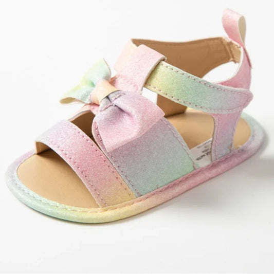 Newborn Baby Girls Summer Shoes Sandals Colorful Butterfly-knot Newborn Shoes Casual Soft Sole Sandals Toddler Shoes