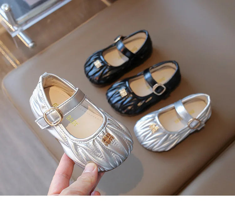New Style Small Girls' Fashion Versatile Medium and Large Children's Soft Bottom Princess Shoes