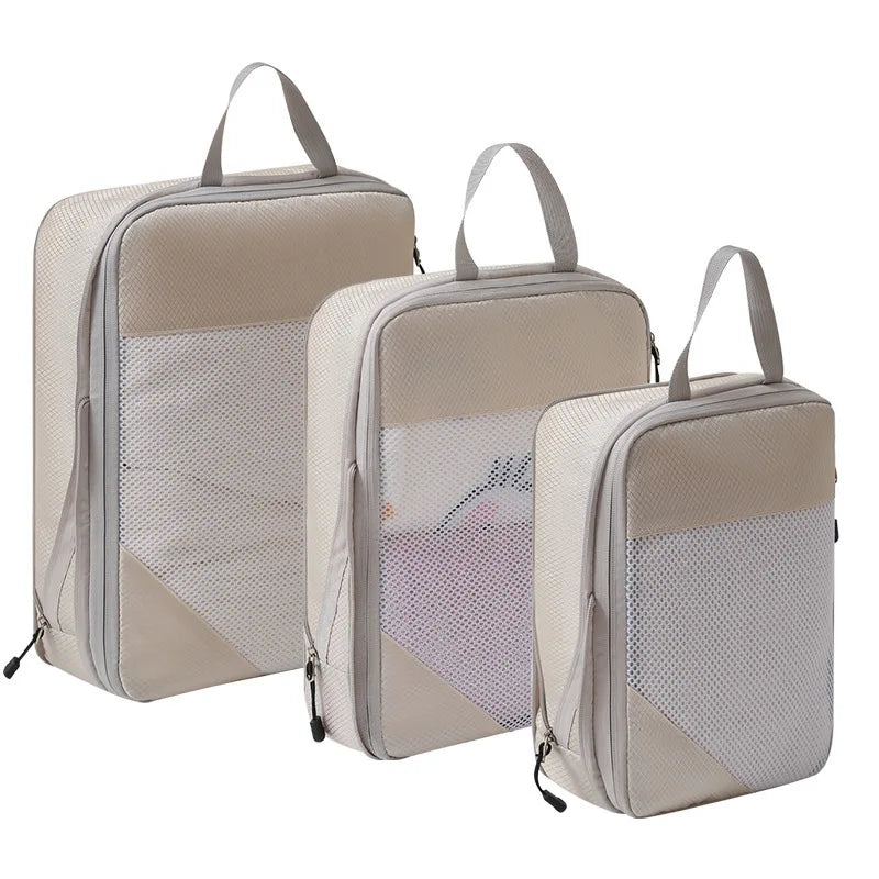  Travel Storage Bag 5-piece Set With Mesh Compression Storage Bag  Luggage Organizer Bag  Space Saving Portable Set