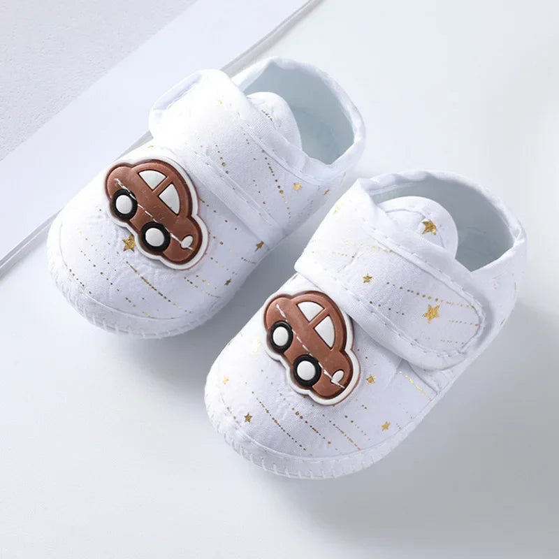 Newborn Baby Boy Girls Shoes Spring Autumn Lovely Floral Embroidery Anti-Slip Sneaker Crib Shoes Soft Cotton Cute First Walkers (Available)