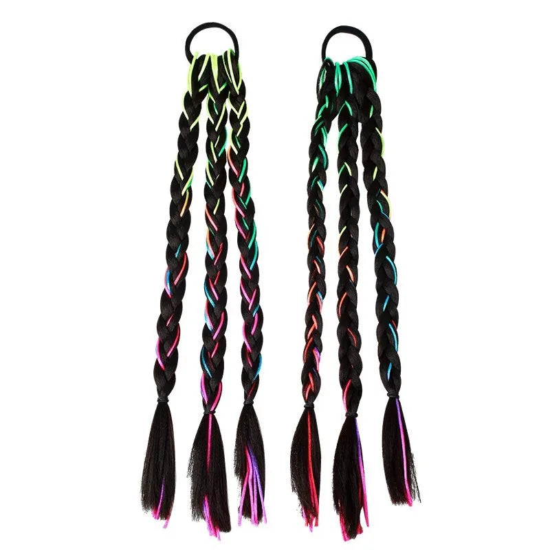 Children's boxing braids, wigs, headband, internet famous hot girls tie their hair, braids, rubber bands, girls' long hair, dirt