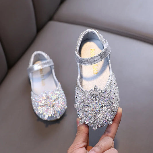 Spring Autumn Kids Fashion Leather Shoes 2025 New Girls Causal Performance Shoes Shallow Princess Ballet Children's Flat Shoes