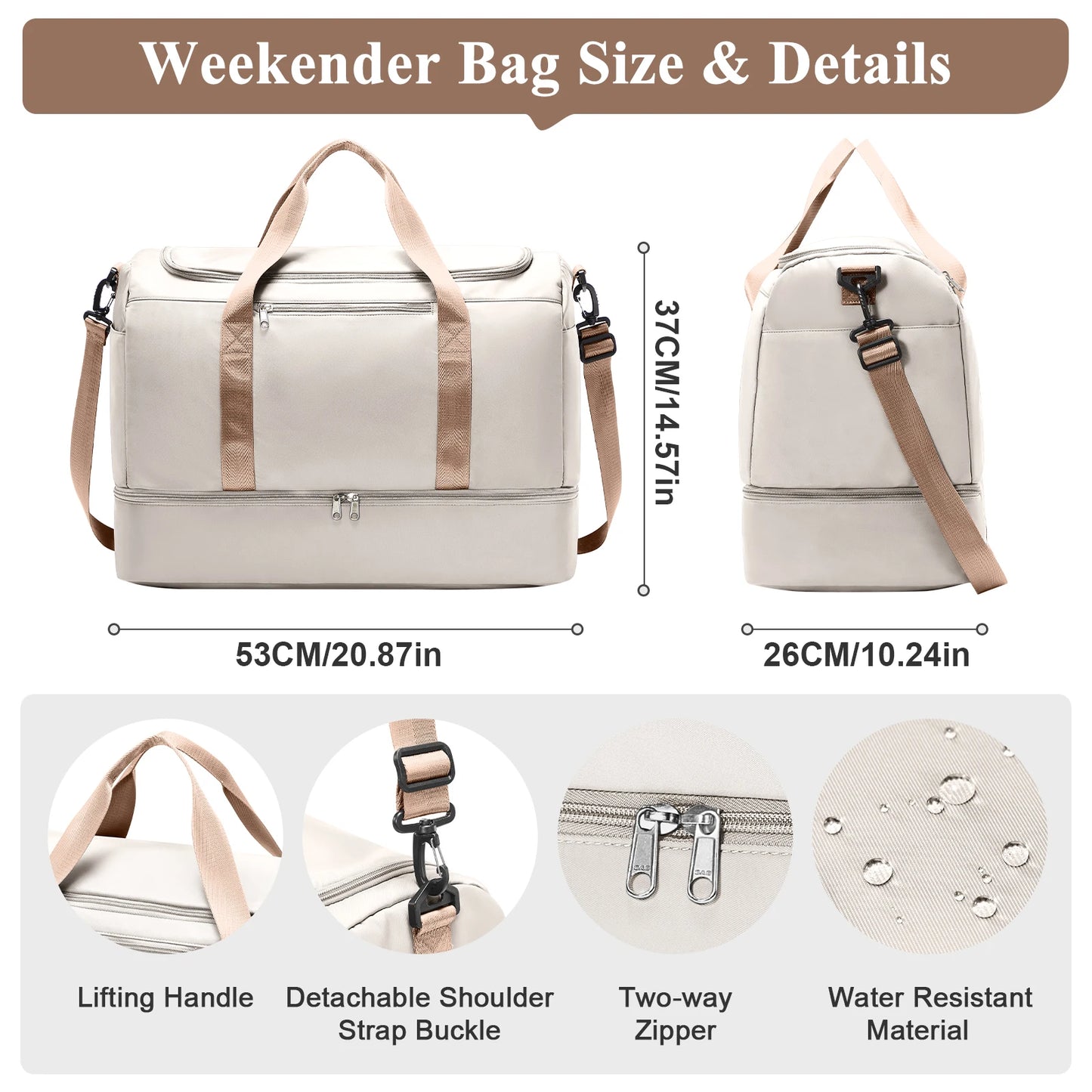 Travel Bags for Luggage Handbag Large Capacity Tote Bag Airport Carry-On Luggage, Business Trip & Vacation Bag for Women/Men