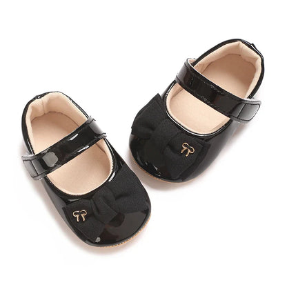 Spring and Autumn Bow Mary Jane Princess Shoes  Baby Girl Rubber Bottom Anti slip Sneaker