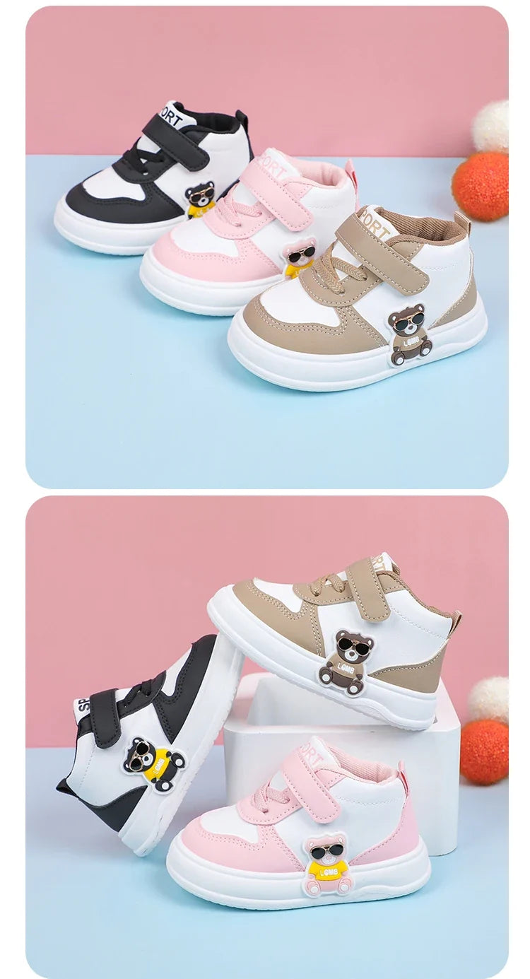 New Baby Girls Sneakers Board Shoes Cartoon Prints Soft Bottom Non-slip Children Casual Walking Shoes Boy Kids Children Shoes