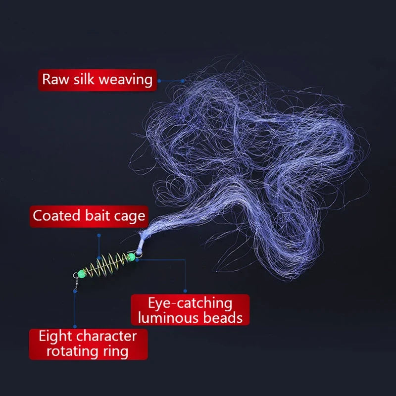 Bully Bundle Hookless Fishing Set Simple Small Fish Net Explosive Hook Spring Bait Cage Fishing Net Sticky (Available)