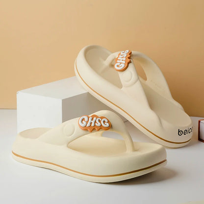 Solid Color Non-slip Leisure Couple Slippers Women Summer Beach Slippers Outdoor Women Flip Flops Breathable Beach sandals women