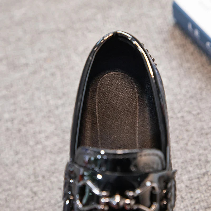 Boys Leather Casual Loafers Non Slip Buckle Shoes Bangladesh