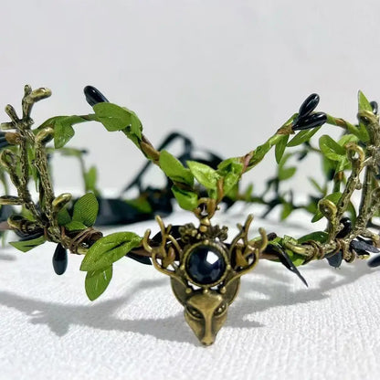 Elven Crown Elf Tiara Vine Headpiece Fairy Witch Diadema Crown Gothic Headband Woodland Dress Bridal Wedding Hair Accessories