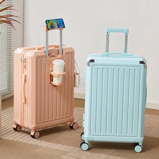 Multi functional luggage for women 2025 new luggage suitcase boarding 20 in travel password leather box thickened silent wheels