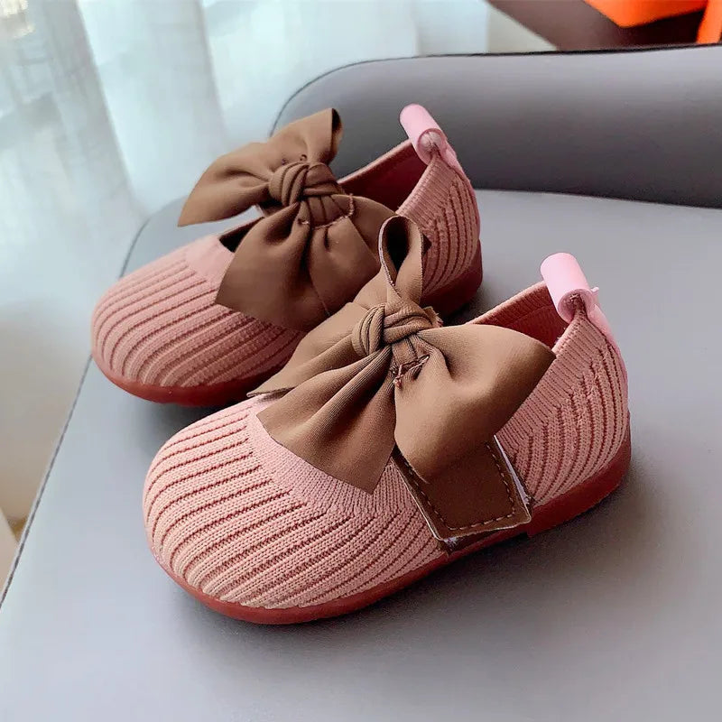Hot﻿ Kawaii Casual Shoe Children S Shoes Autumn Girls Leather Shoes Bow Square Toe 1 Year Old Baby Soft Sole Walking