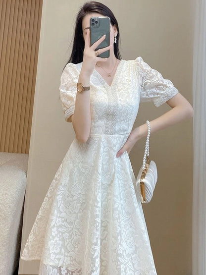 Women's Dress White Female Dresses Formal Occasion Midi Soft One-piece New in On Promotion Elegant Chic Fashion Summer 2025 Xxl
